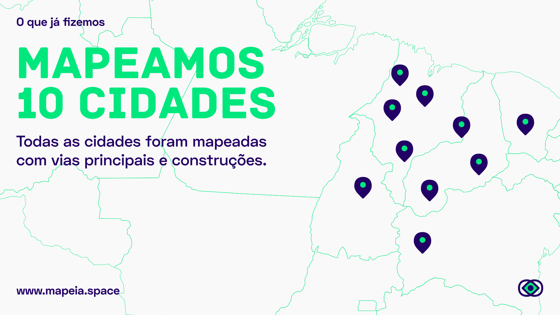 Modelo de apresentação de slide com título e um mapa do Brasil.