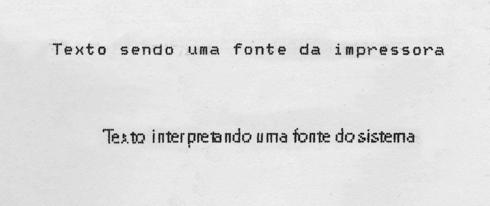 Imagem comparando os textos impresso como texto puro ou interpretado pelo sistema.